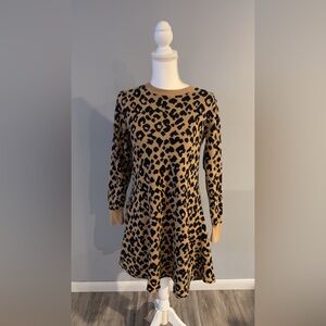 LOFT Beige and Black Animal Print Sweater